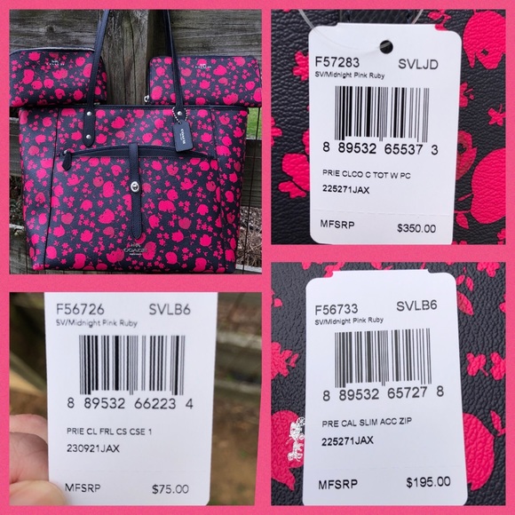 57283 Coach Prairie Calico Floral Bag Wallet Set - Picture 6 of 6